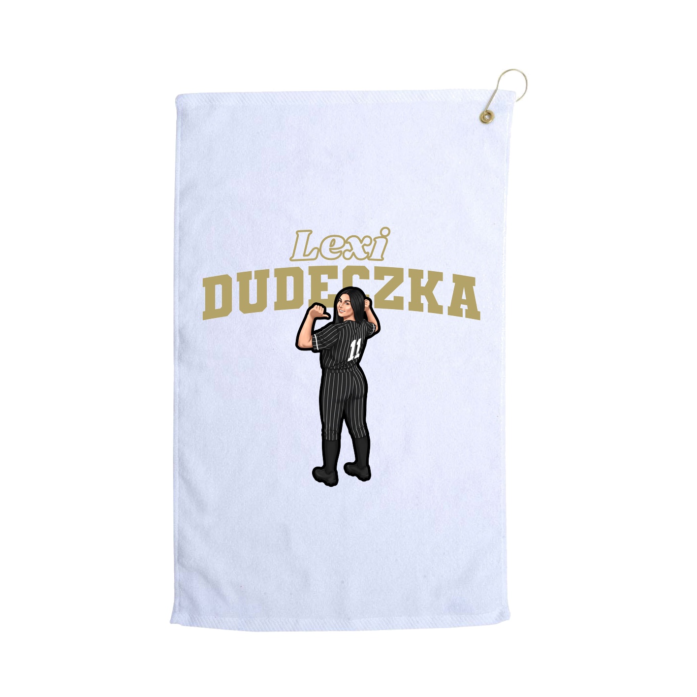 Golf Towel — Name Arch in White