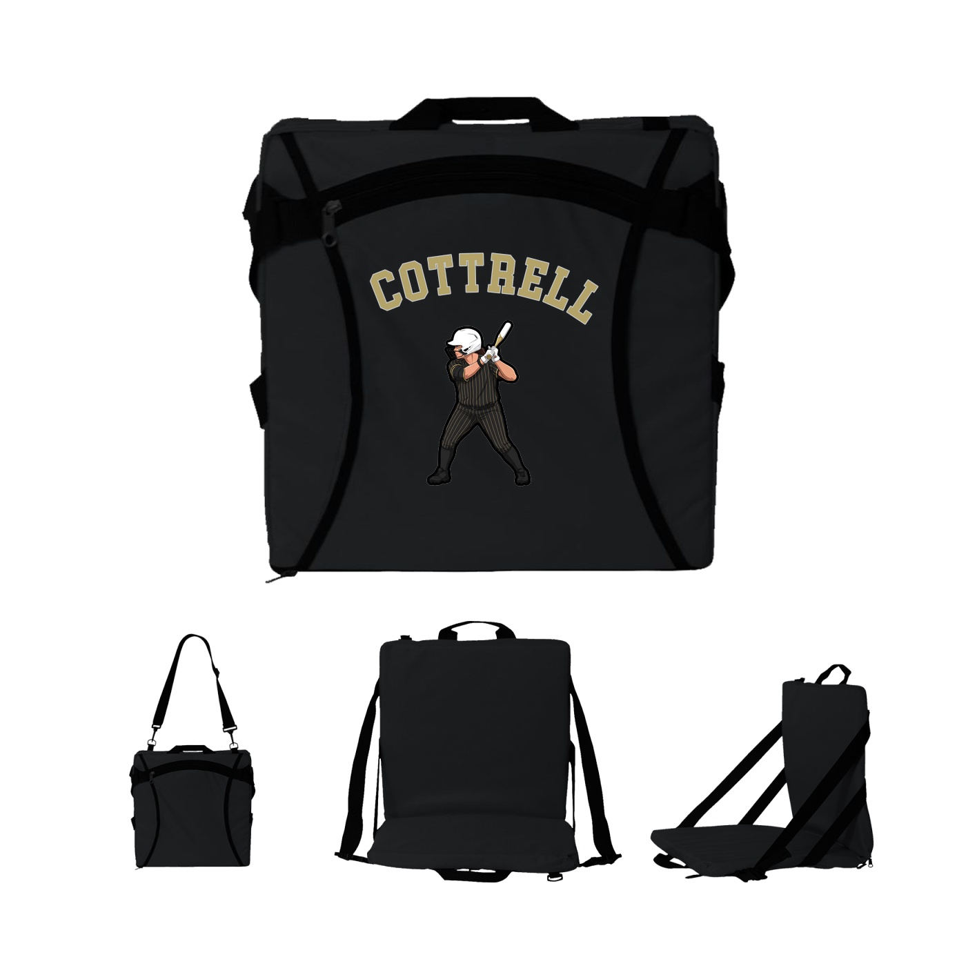 Folding Stadium Seat — Shirsey Arch in Black