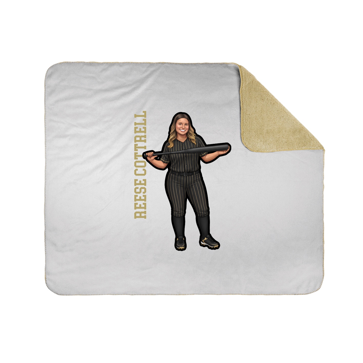 Throw Blanket — Name Vertical in White