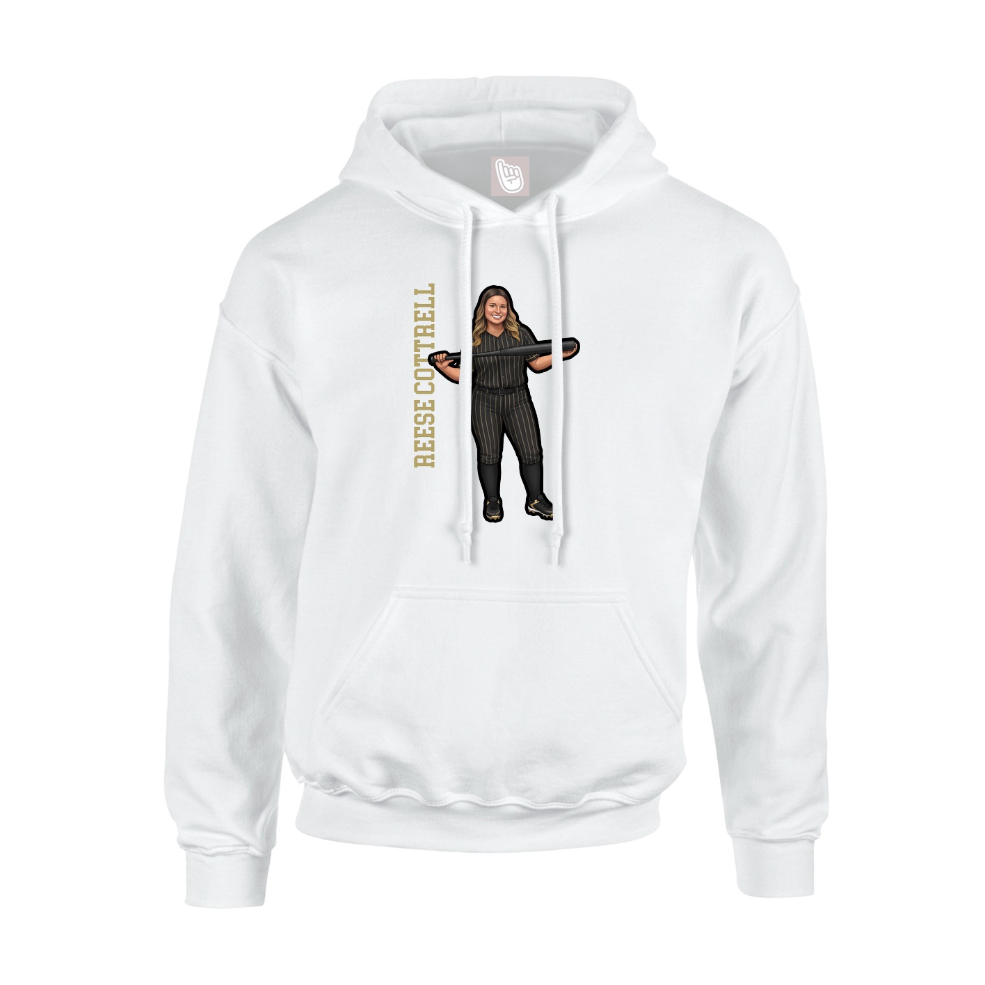 Hoodie — Name Vertical in White