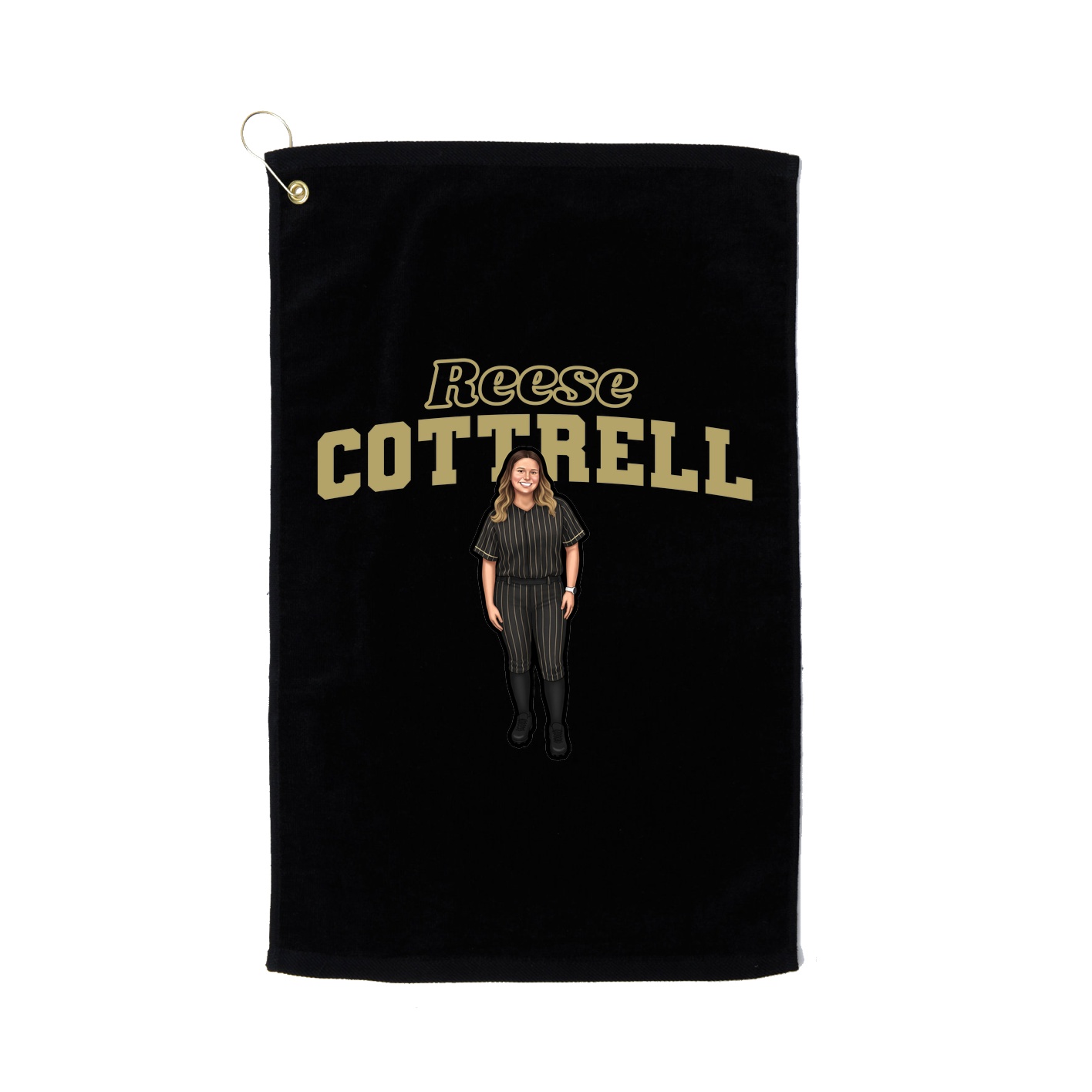 Golf Towel — Name Arch in Black