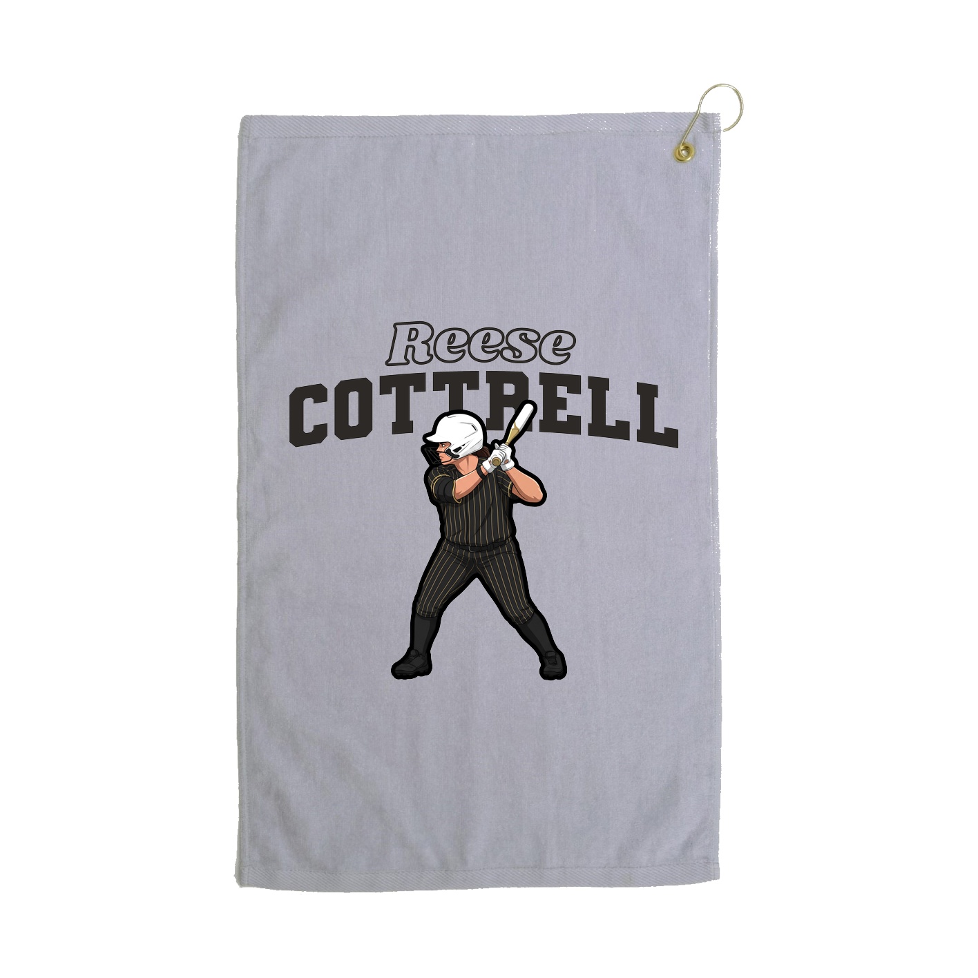 Golf Towel — Name Arch in Grey
