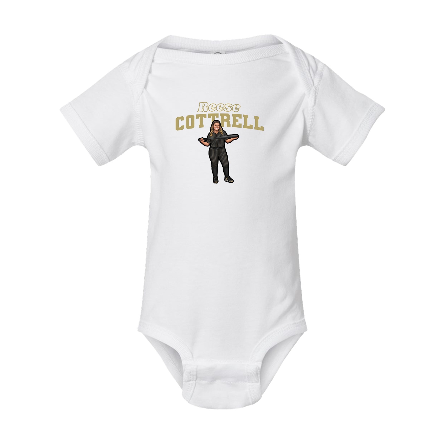 Baby Onesie — Name Arch in White