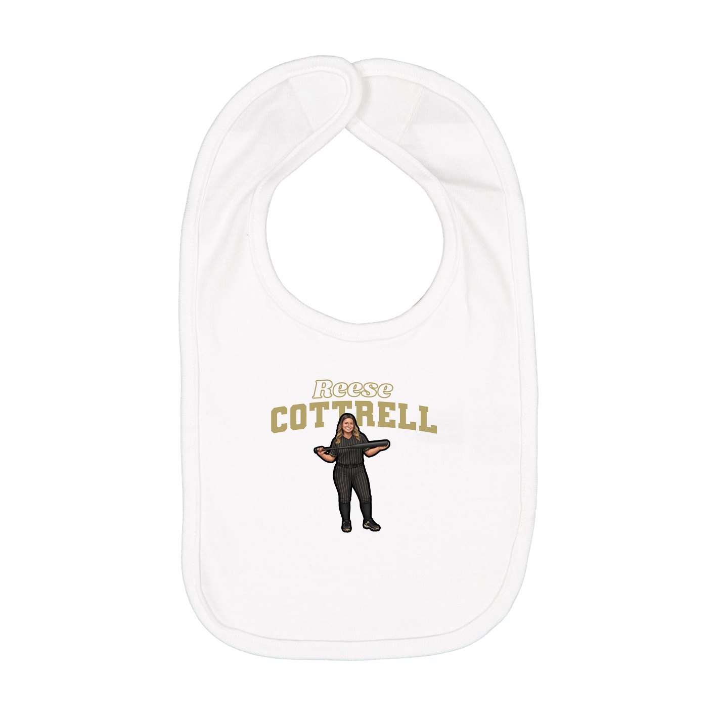 Infant Bib — Name Arch in White