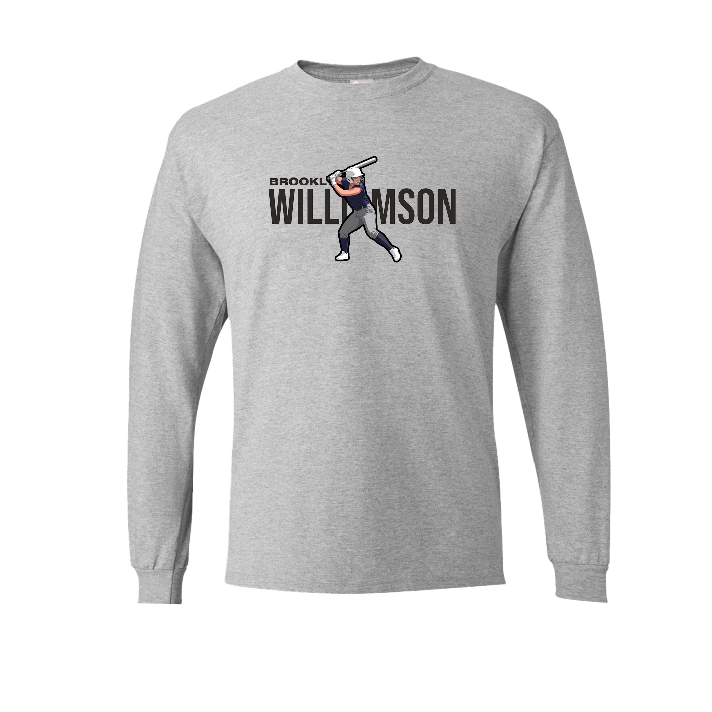 Long Sleeve Tee — Player Name in Grey