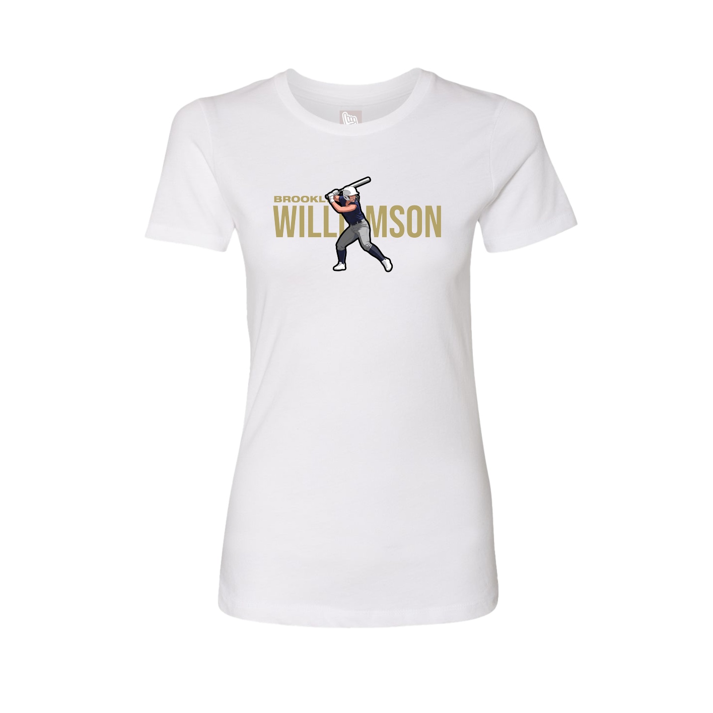 Fitted Women's Tee — Player Name in White