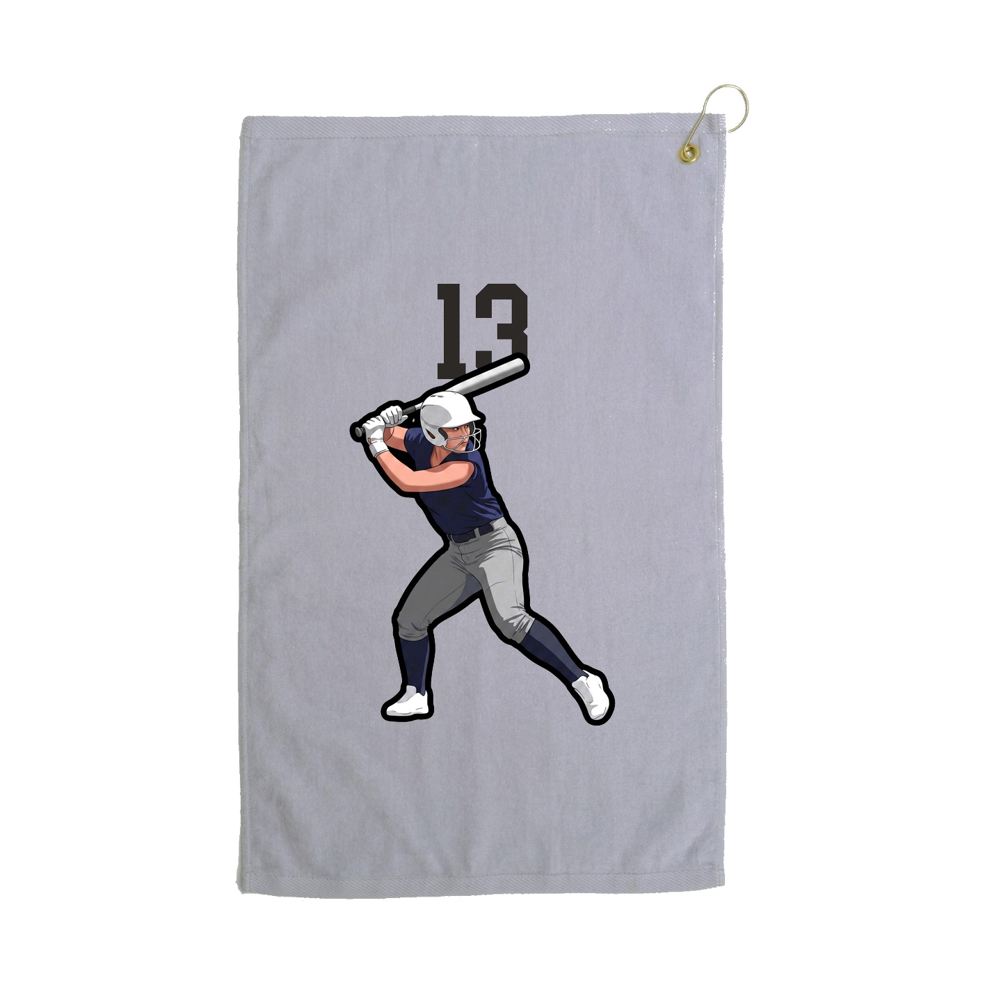 Golf Towel — Number Top in Grey