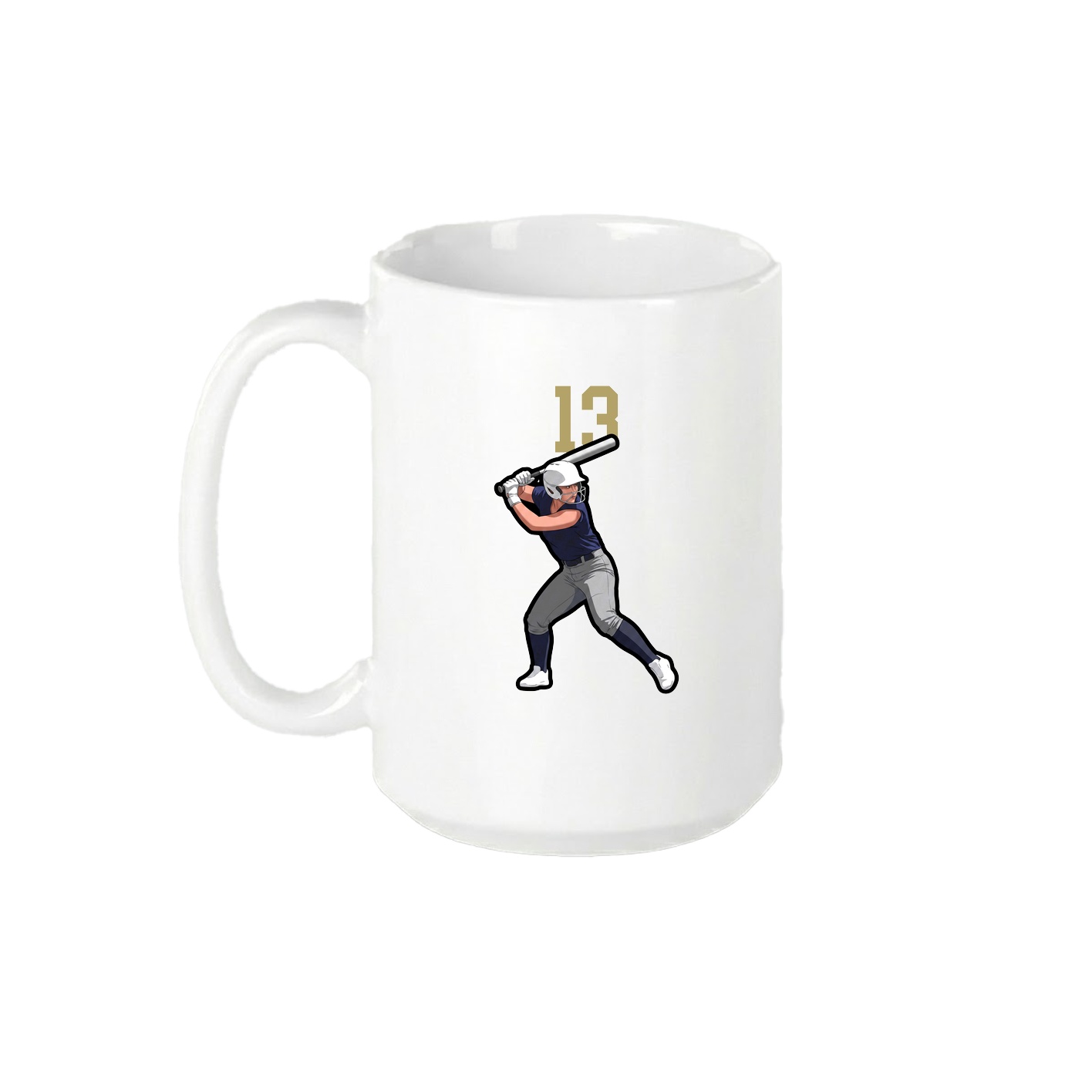 15oz Coffee Mug — Number Top in White