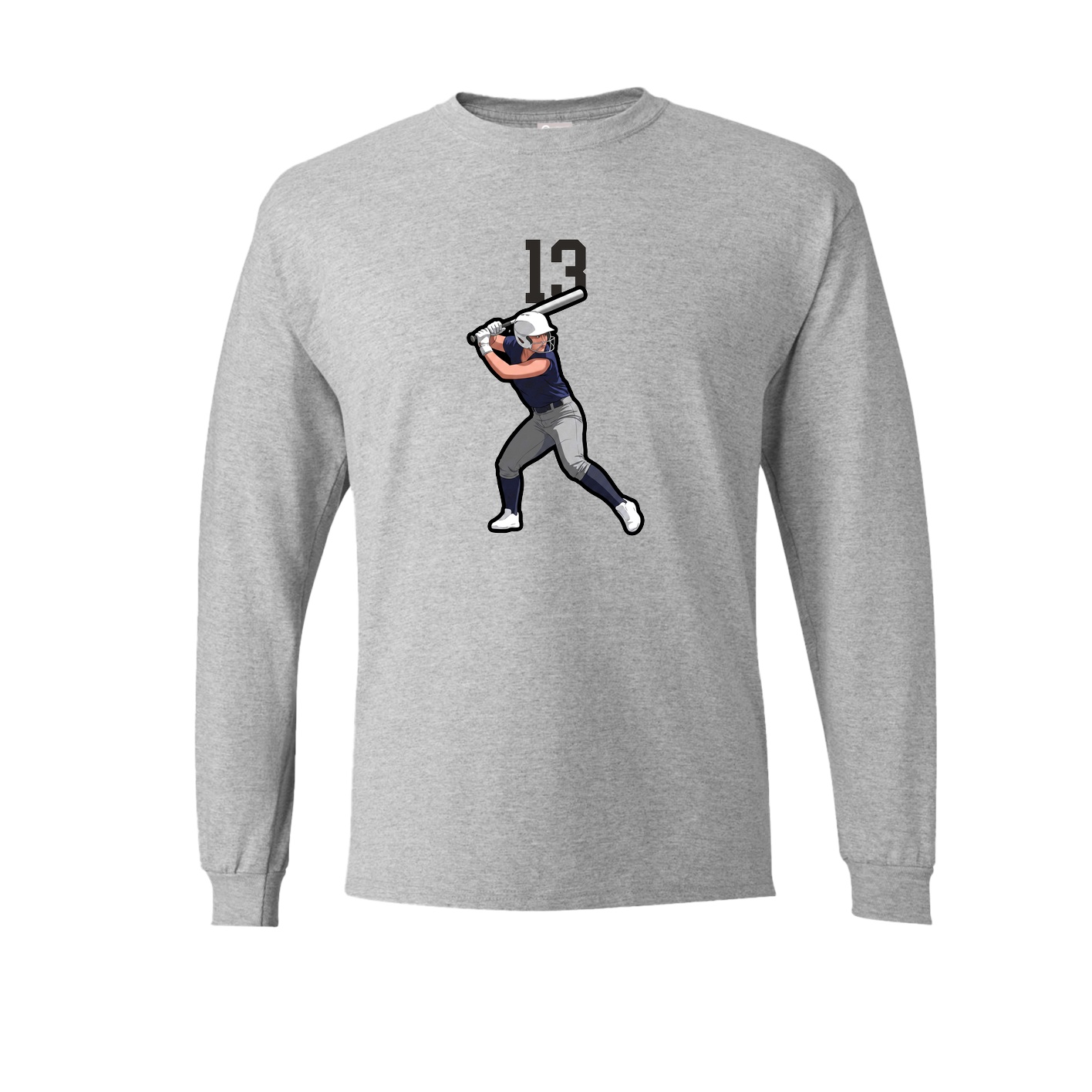 Long Sleeve Tee — Number Top in Grey