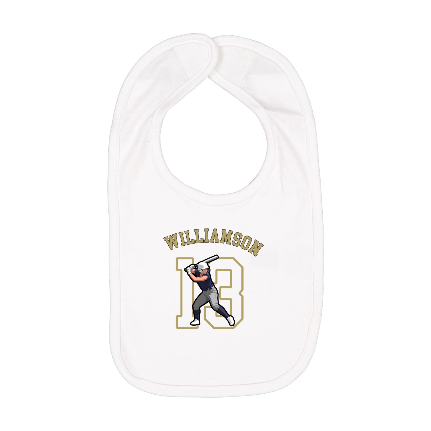 Infant Bib — Shirsey Arch in White
