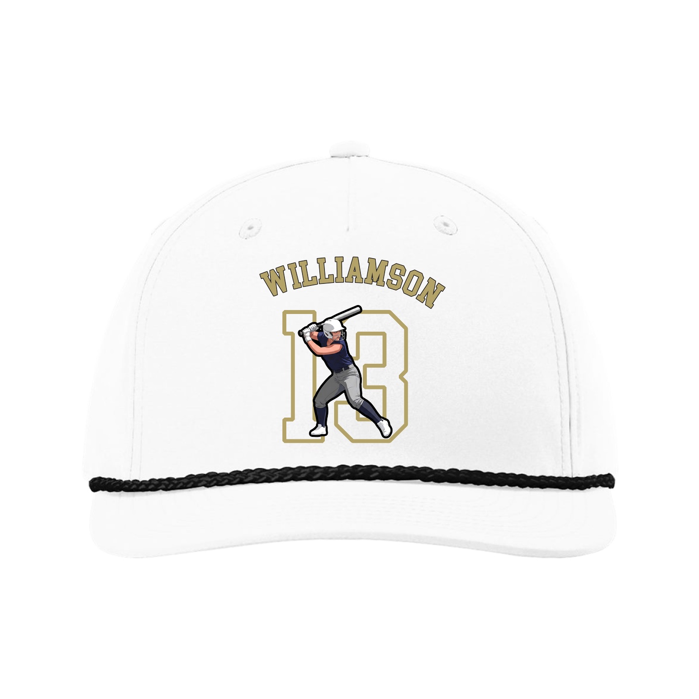 Five-Panel Classic Rope Cap — Shirsey Arch in White