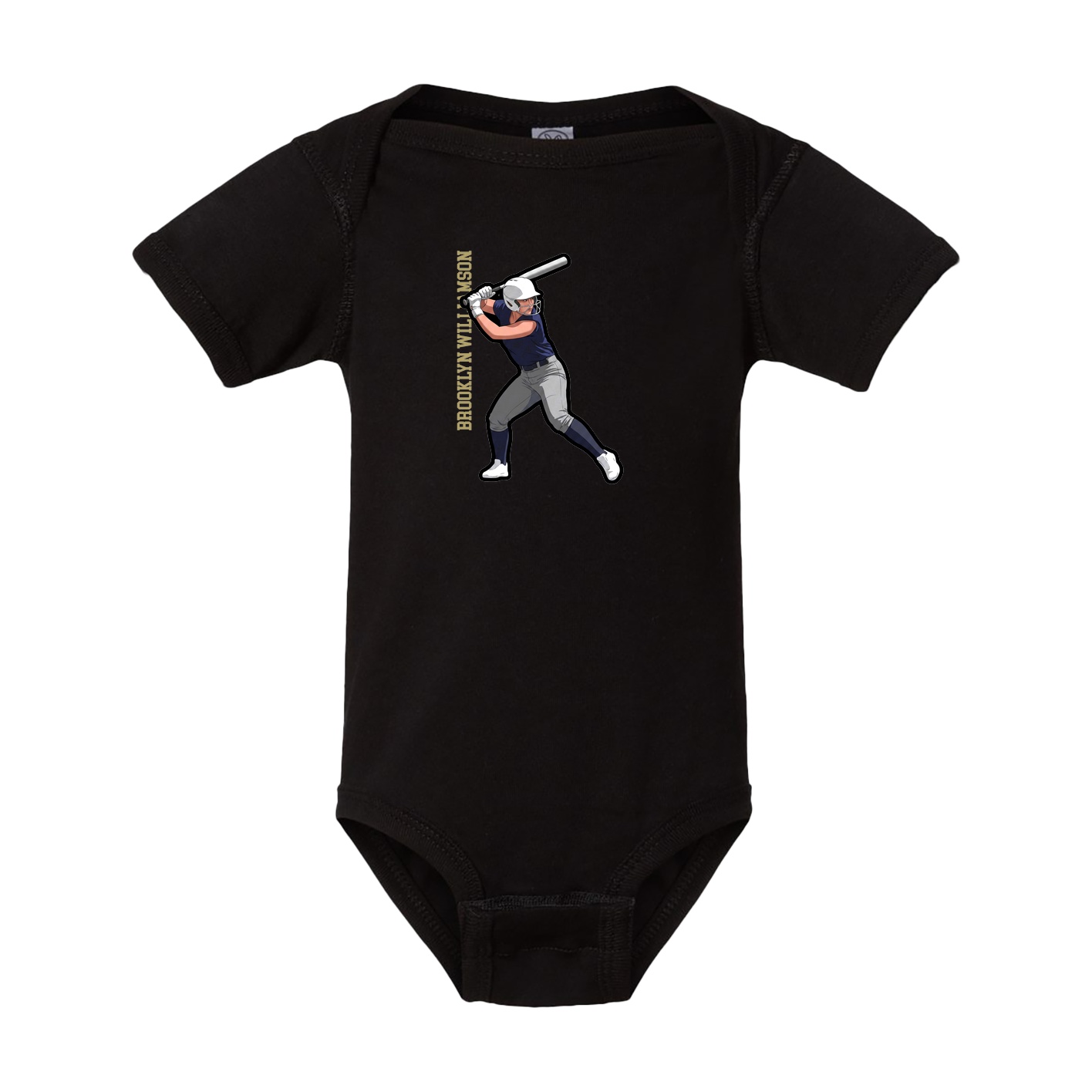 Baby Onesie — Name Vertical in Black