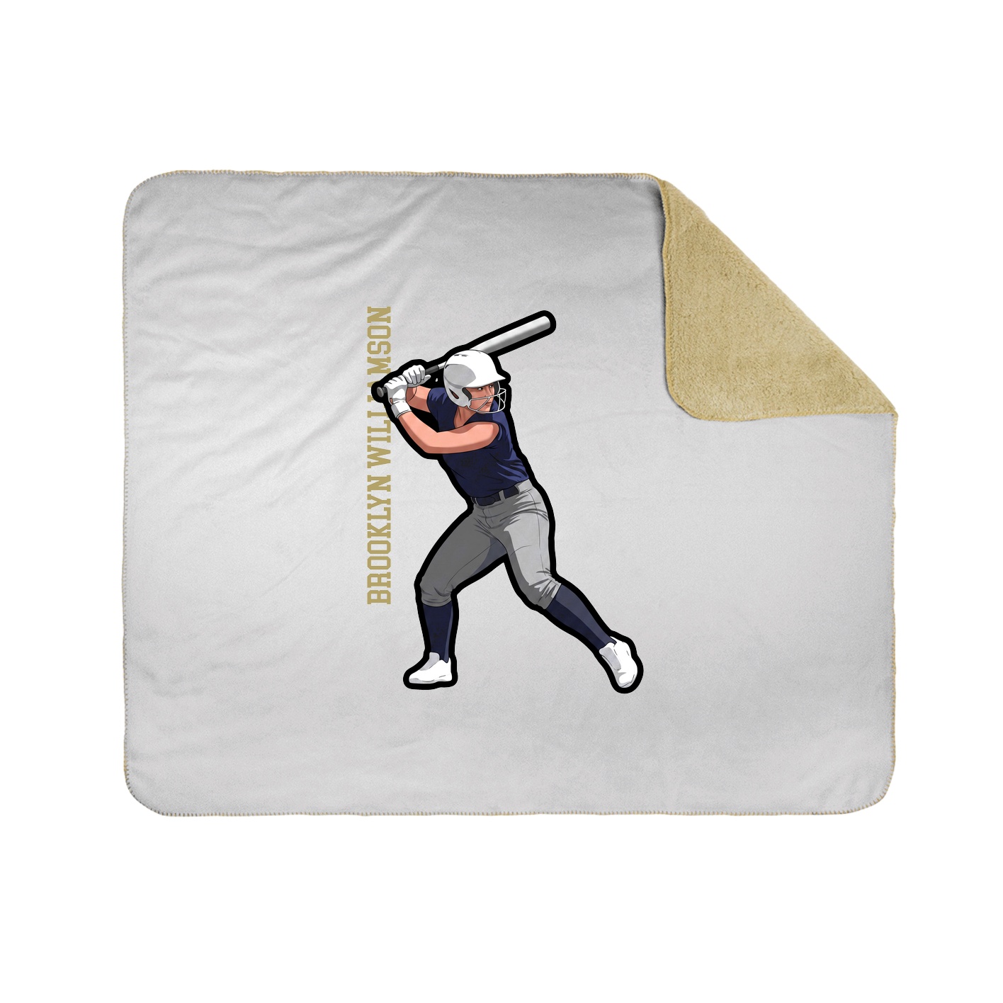 Throw Blanket — Name Vertical in White