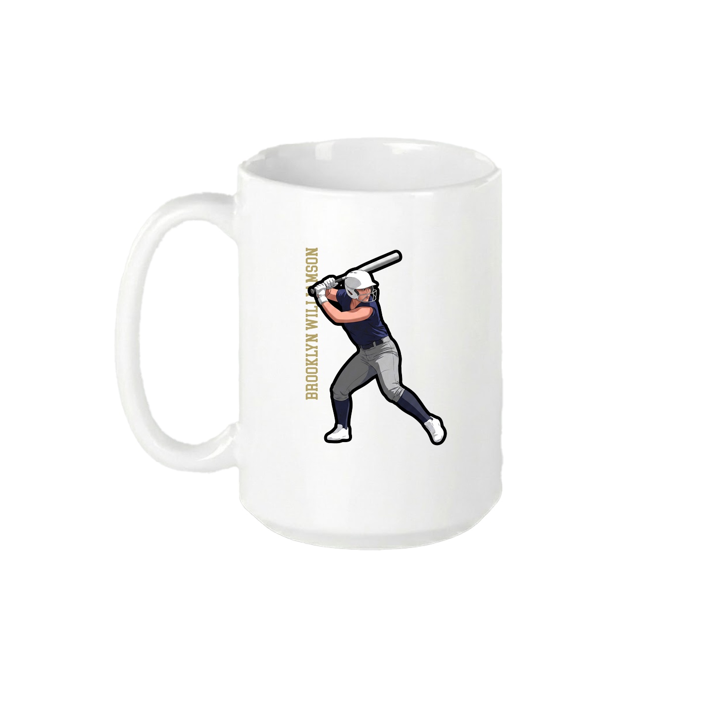 15oz Coffee Mug — Name Vertical in White