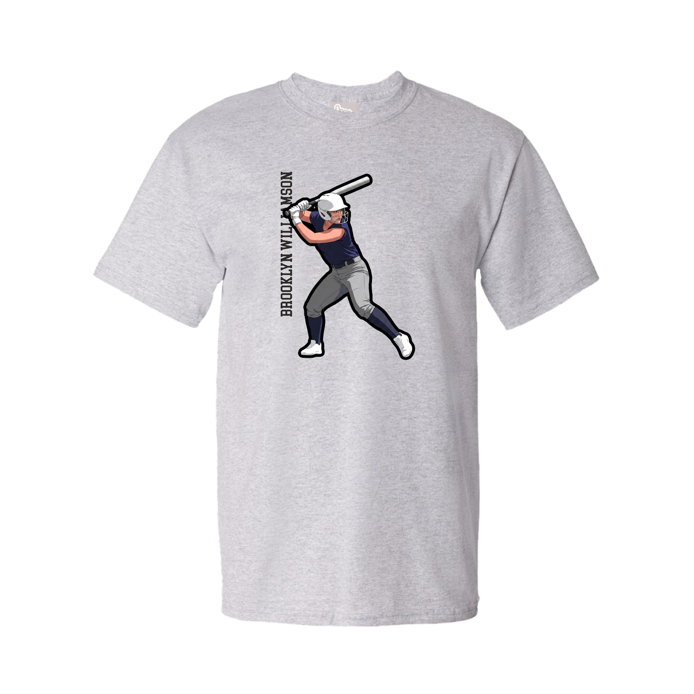 Tee — Name Vertical in Grey