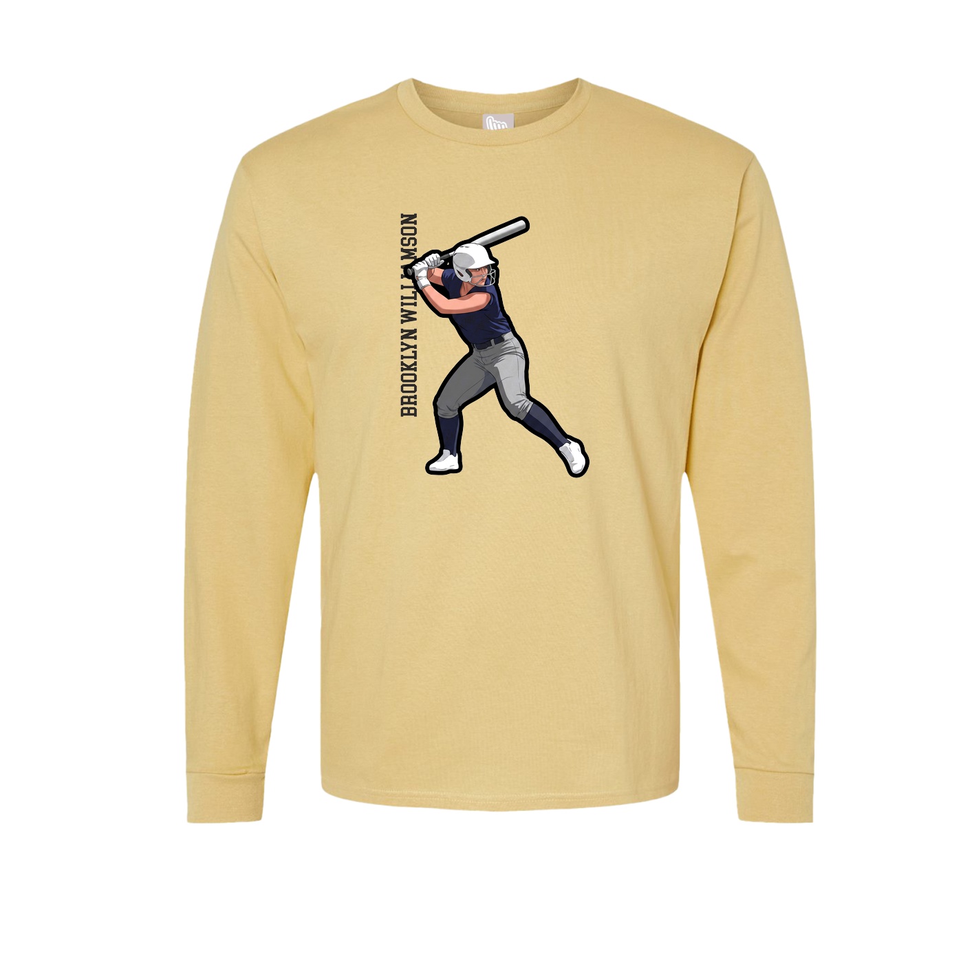 Long Sleeve Tee — Name Vertical in Vegas Gold