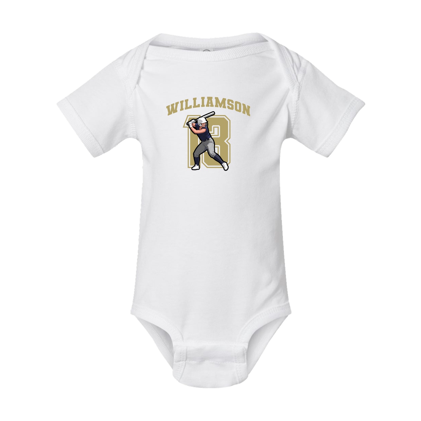 Baby Onesie — Number in White