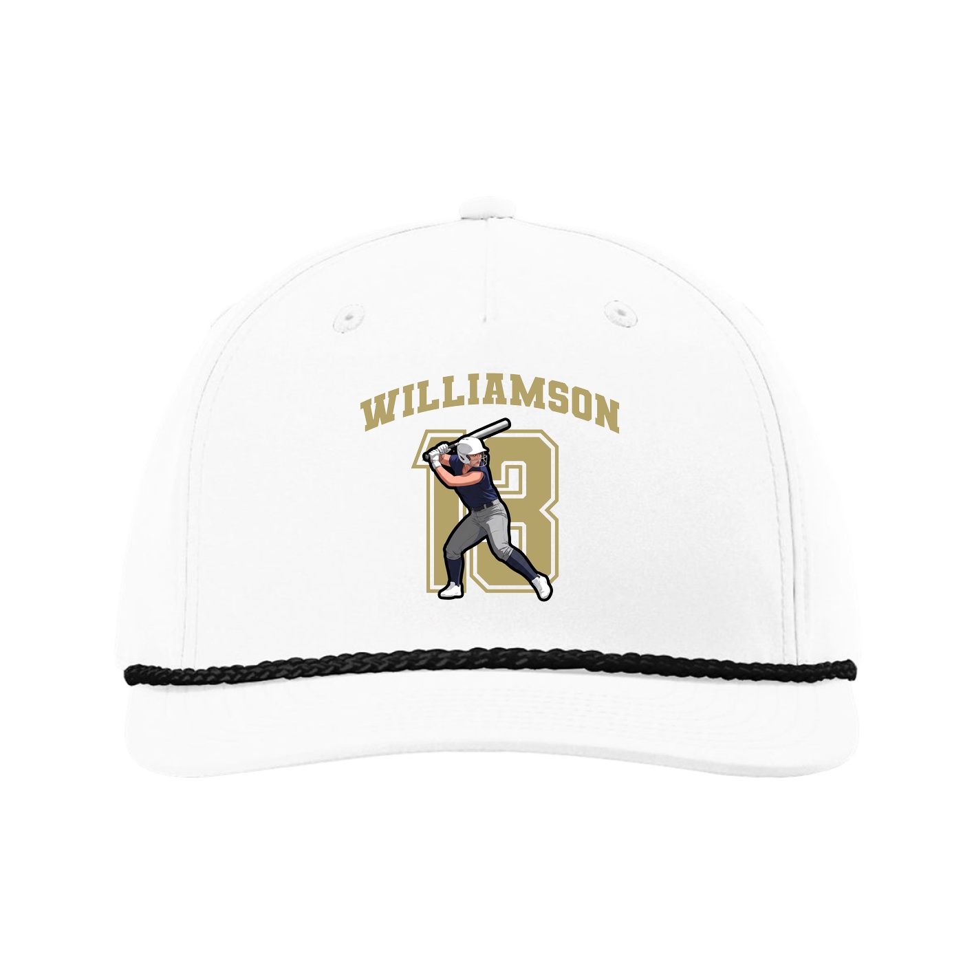 Five-Panel Classic Rope Cap — Number in White