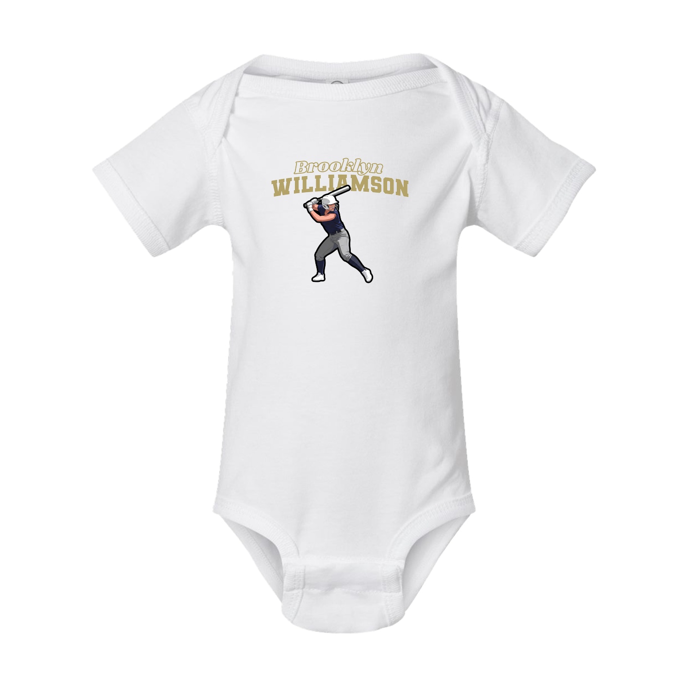 Baby Onesie — Name Arch in White