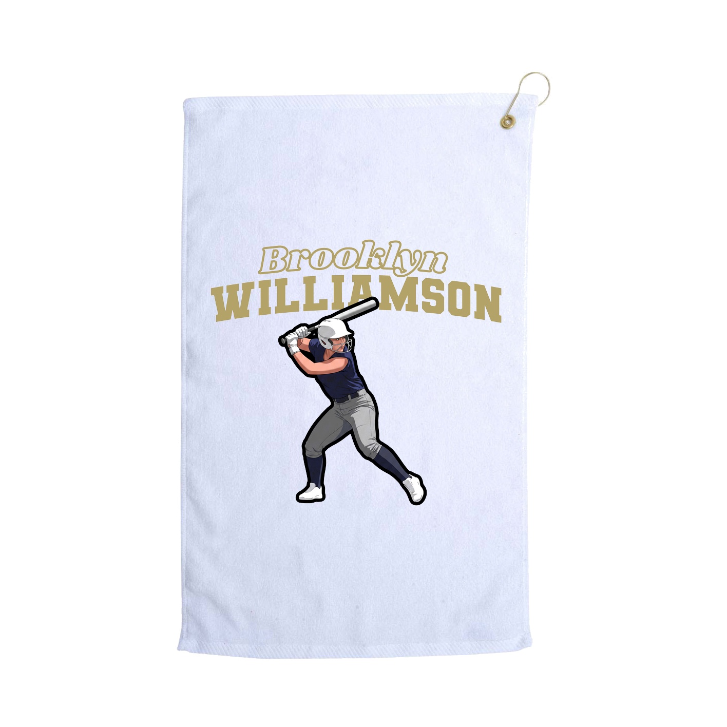 Golf Towel — Name Arch in White