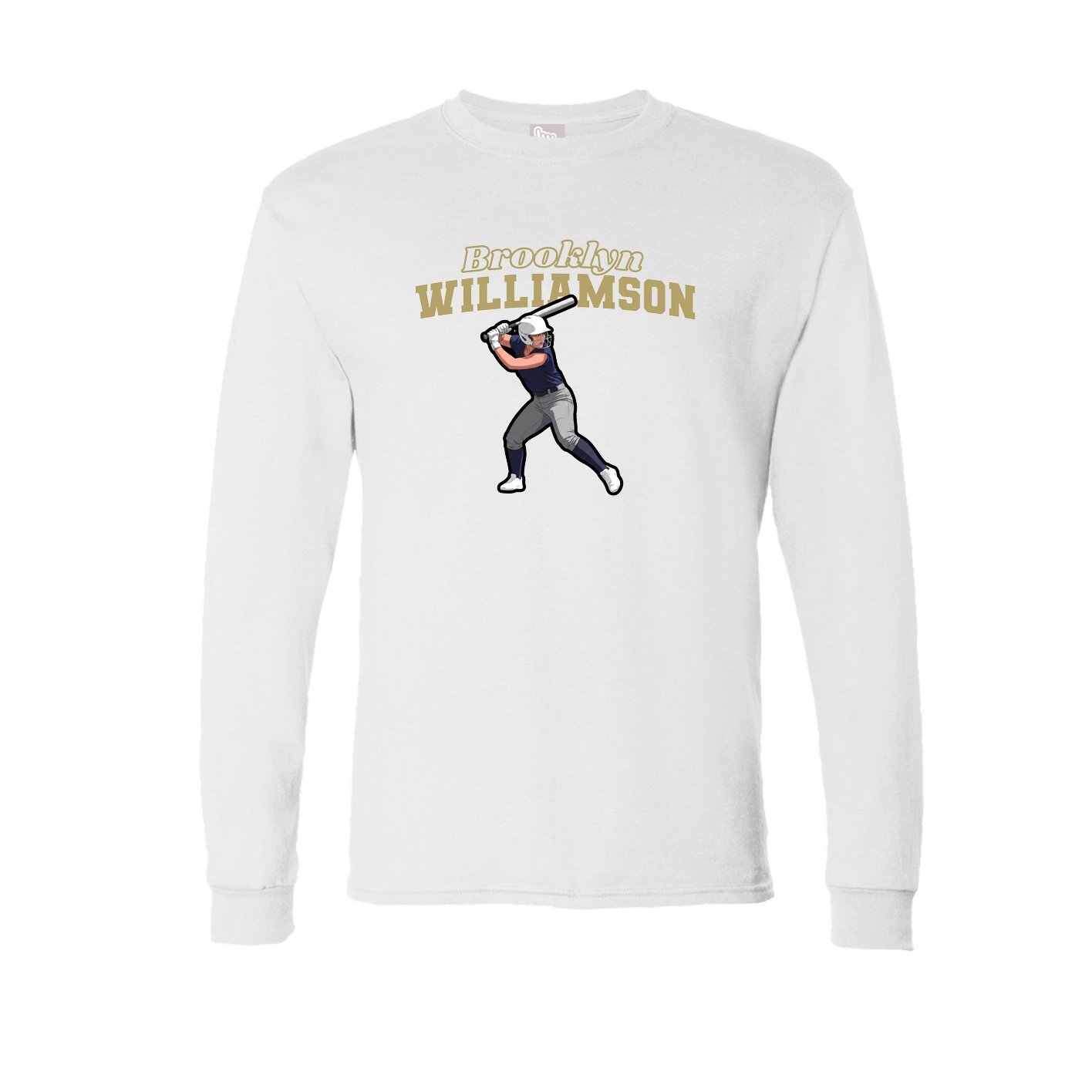 Long Sleeve Tee — Name Arch in White