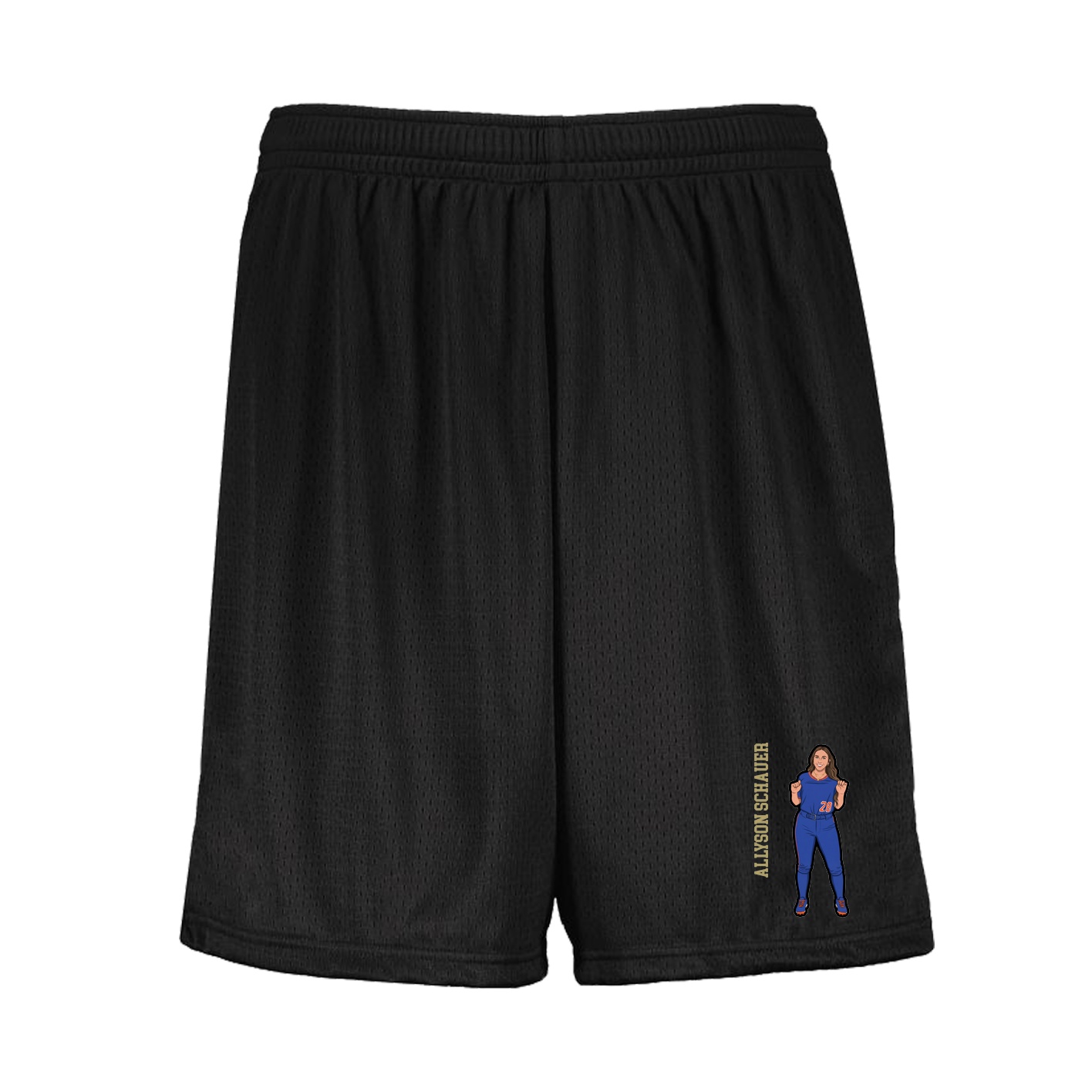 Shorts — Name Vertical in Black
