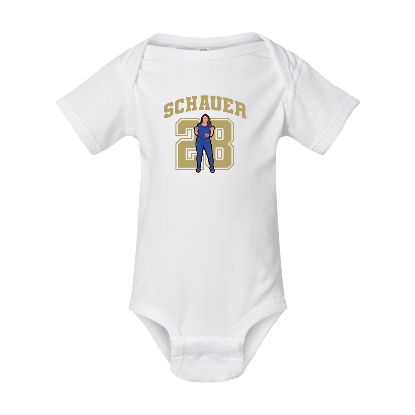 Baby Onesie — Number in White