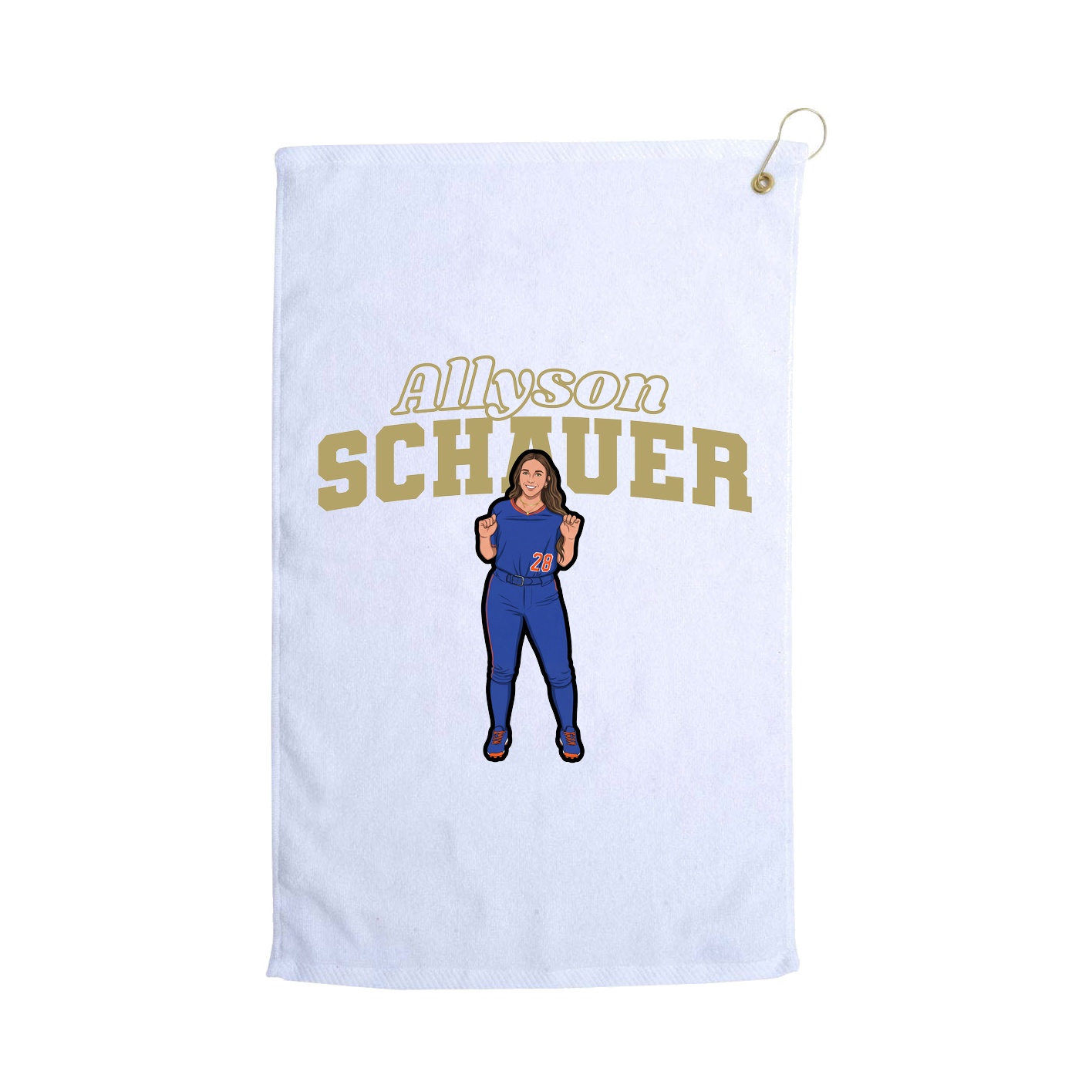 Golf Towel — Name Arch in White