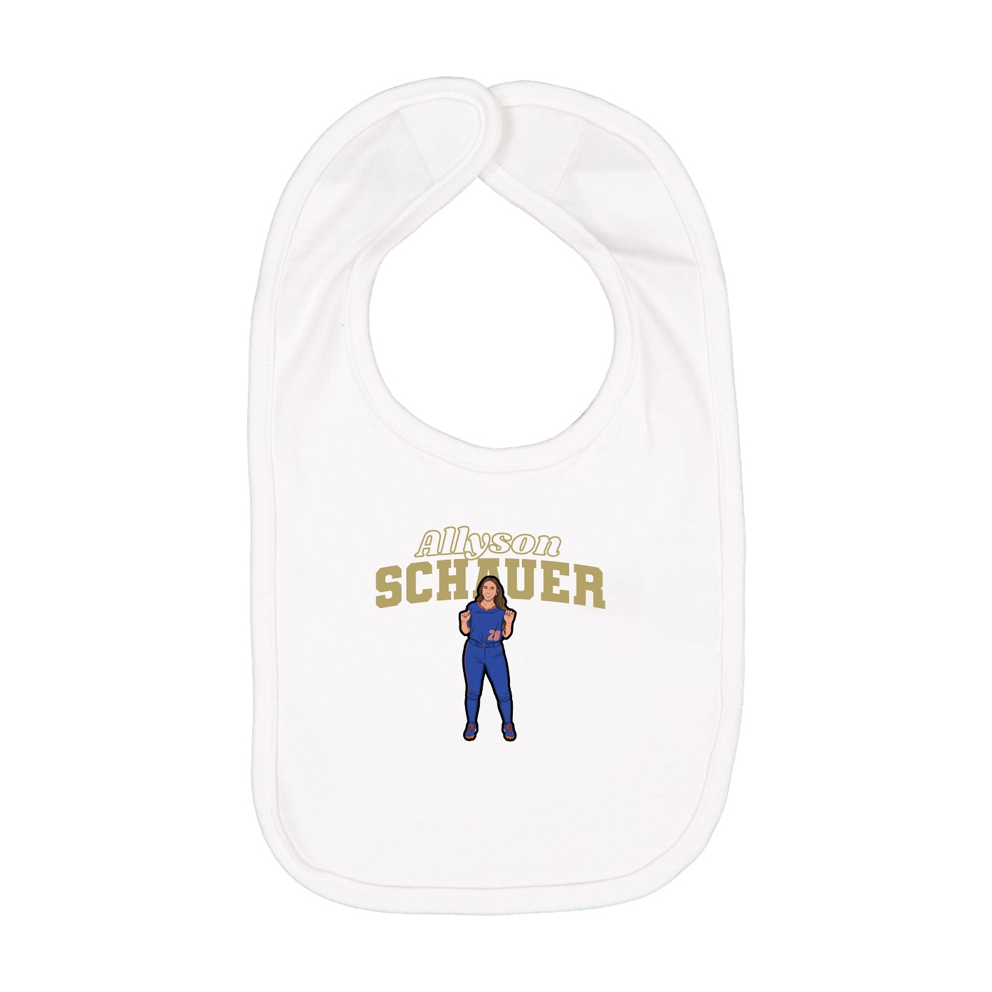 Infant Bib — Name Arch in White