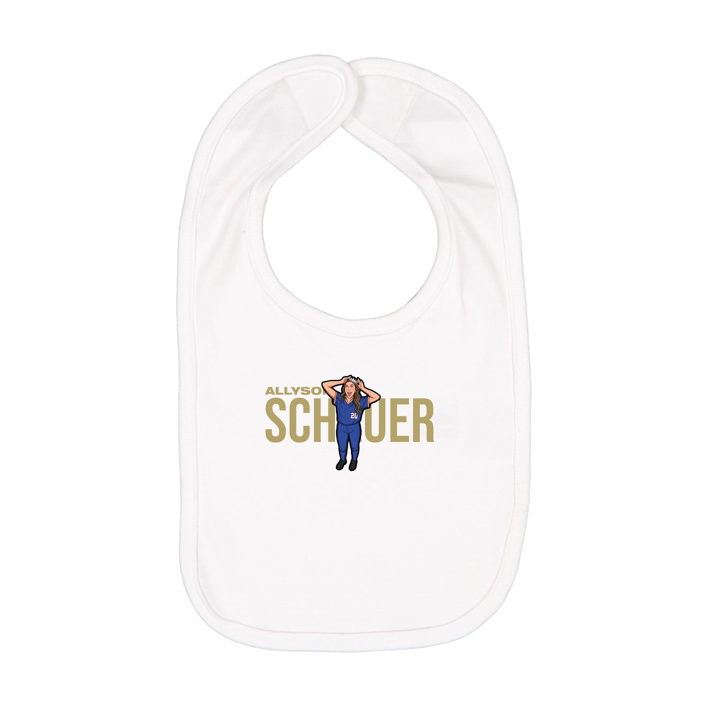 Infant Bib — Player Name in White