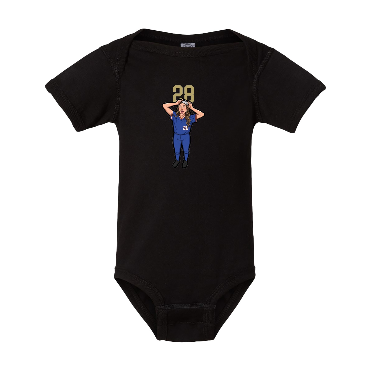 Baby Onesie — Number Top in Black