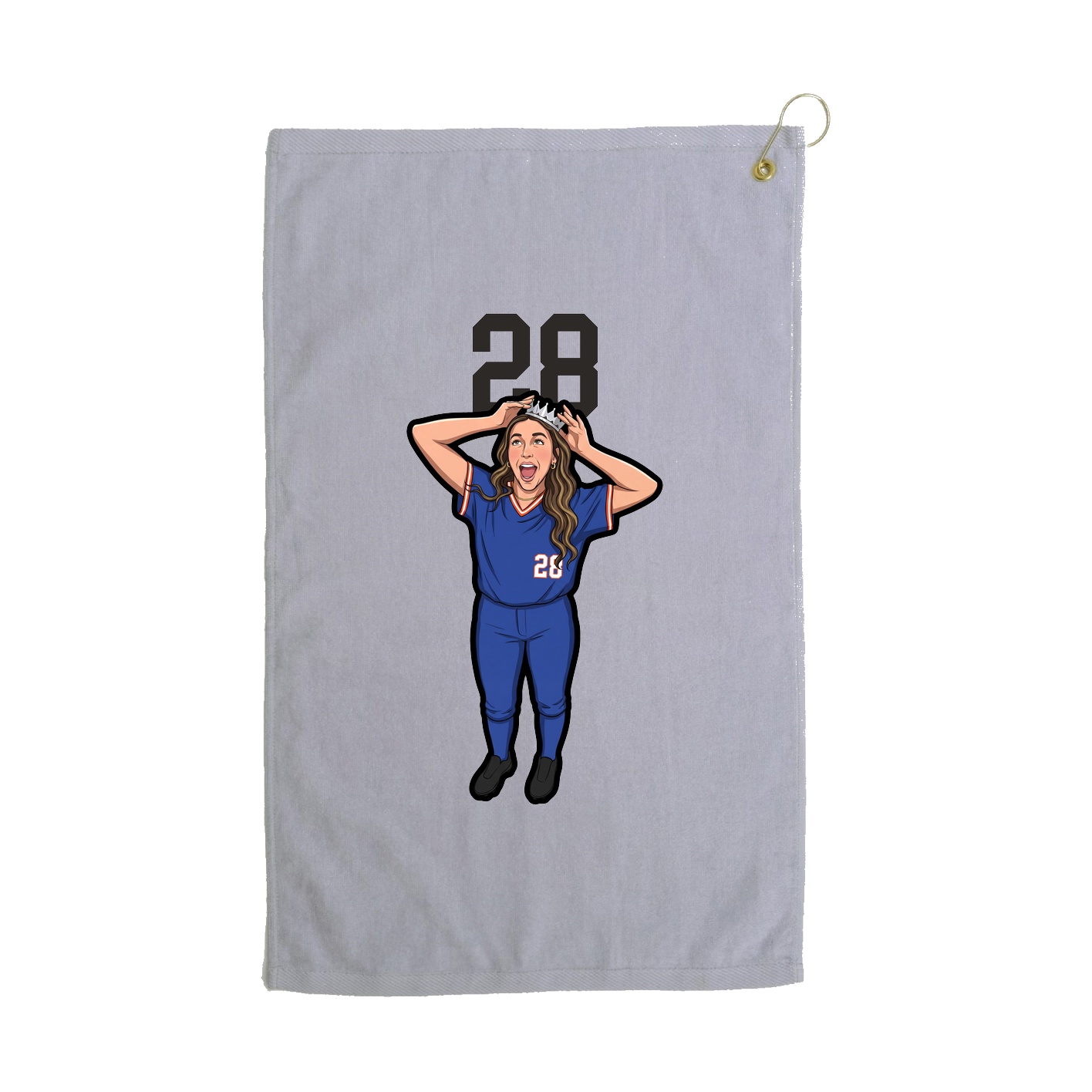 Golf Towel — Number Top in Grey