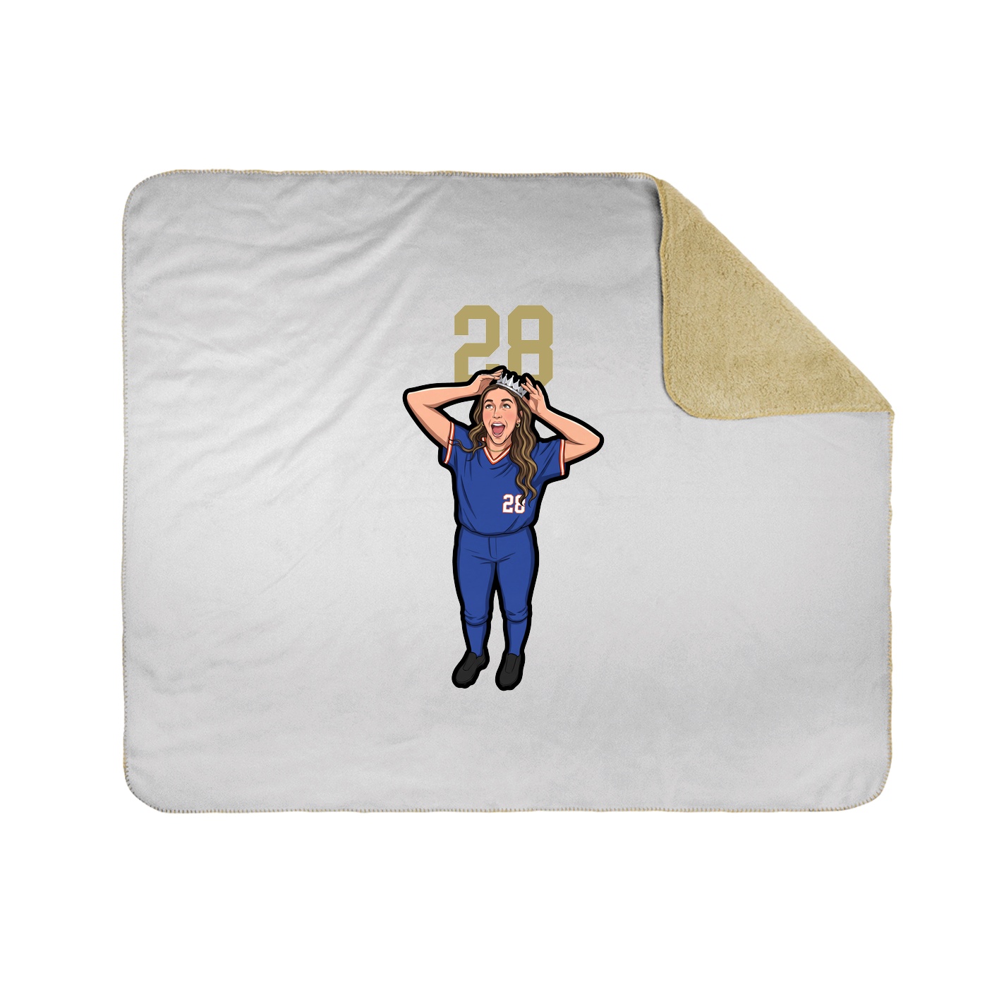 Throw Blanket — Number Top in White