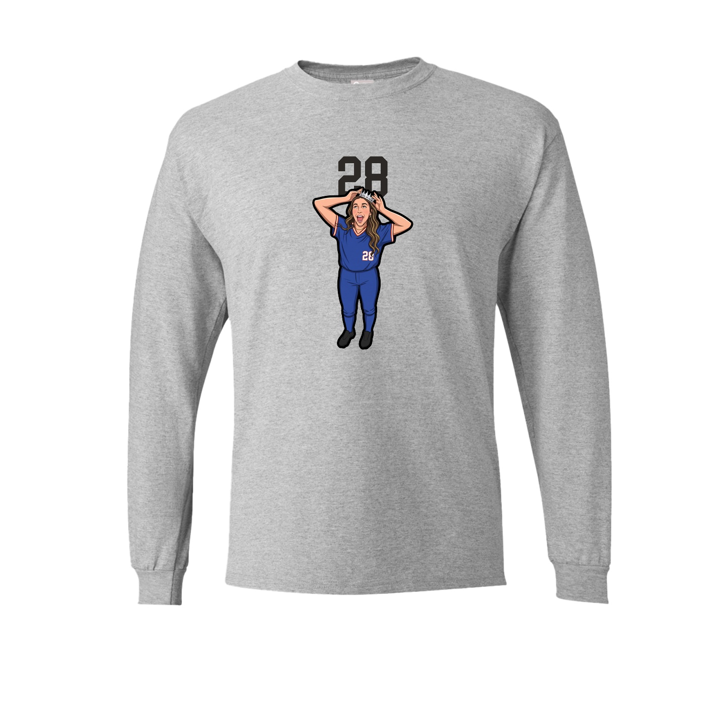 Long Sleeve Tee — Number Top in Grey