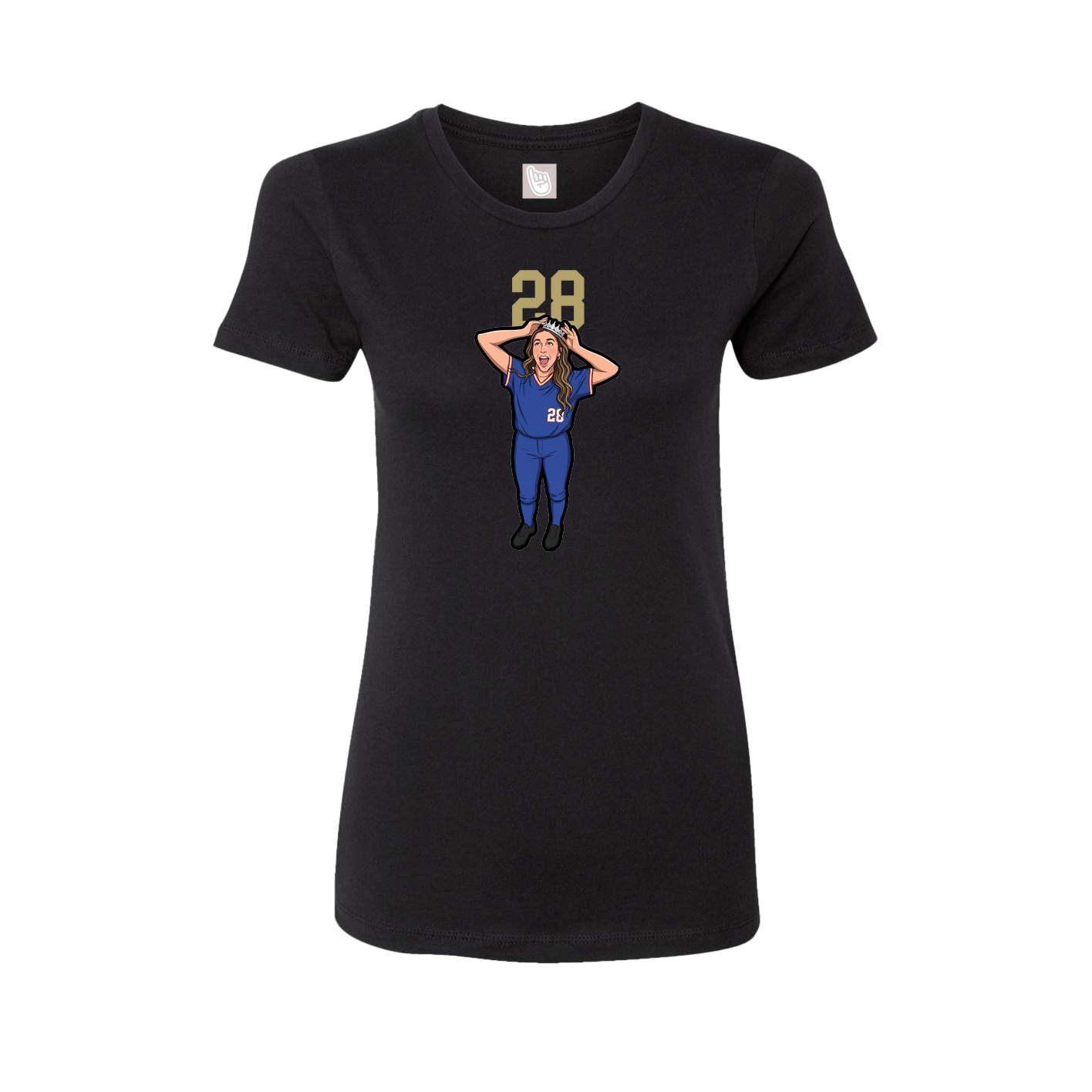 Fitted Women's Tee — Number Top in Black