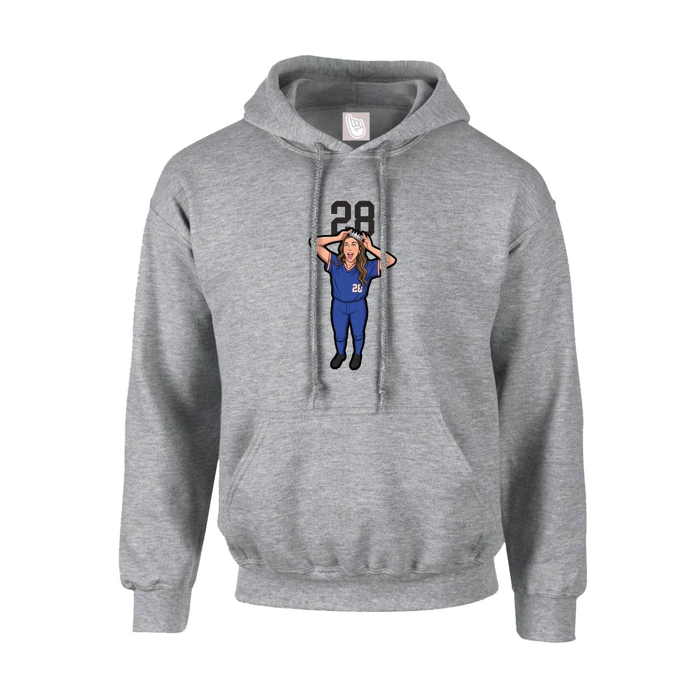 Youth Hoodie — Number Top in Grey