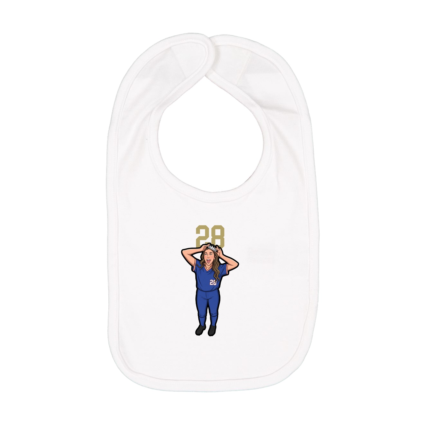Infant Bib — Number Top in White
