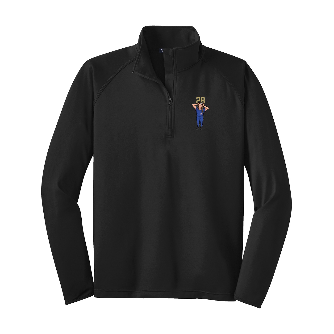 Q-Zip Pullover — Number Top in Black