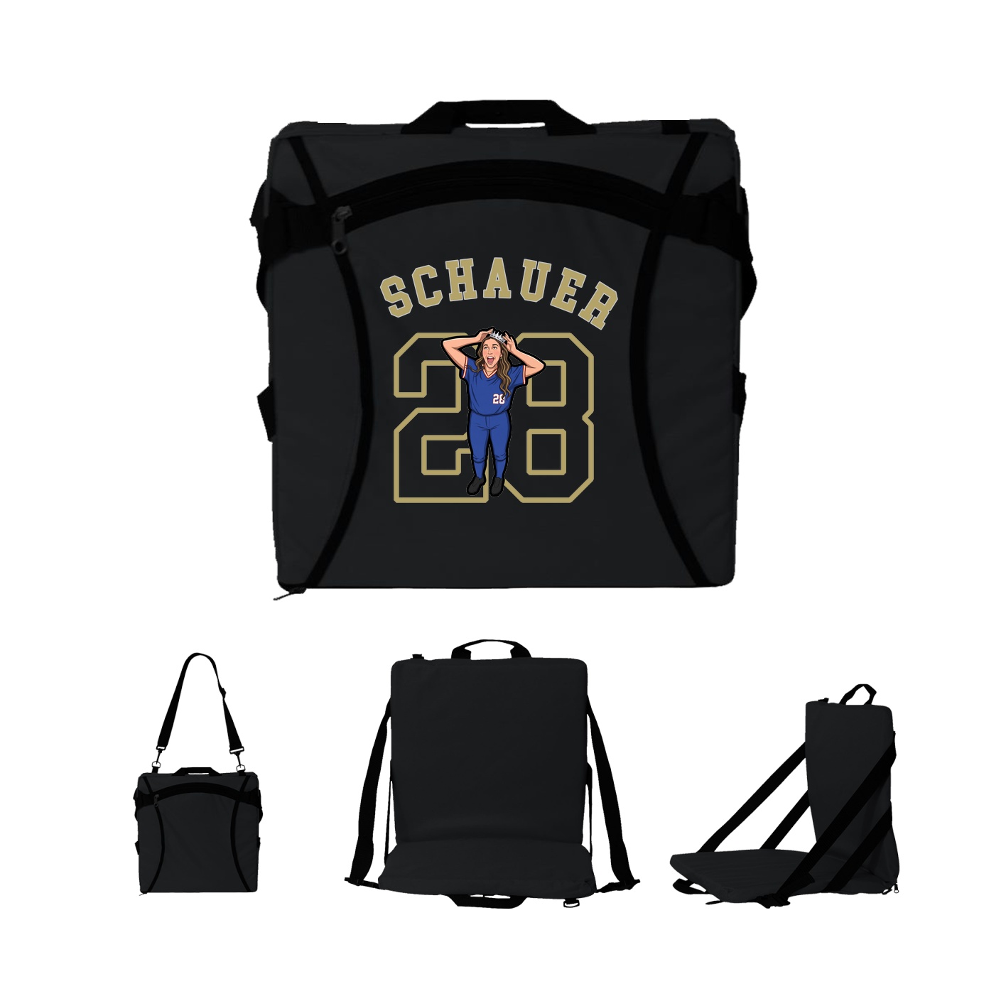 Folding Stadium Seat — Shirsey Arch in Black