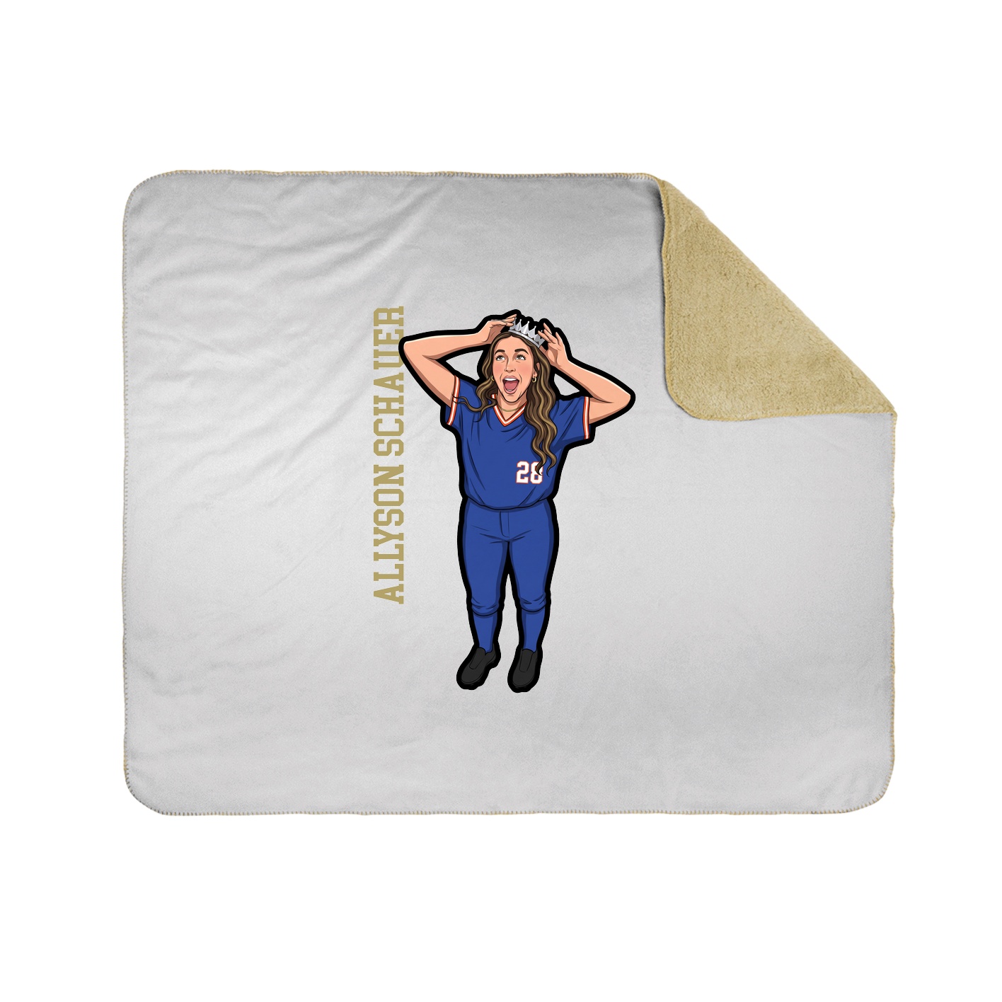 Throw Blanket — Name Vertical in White