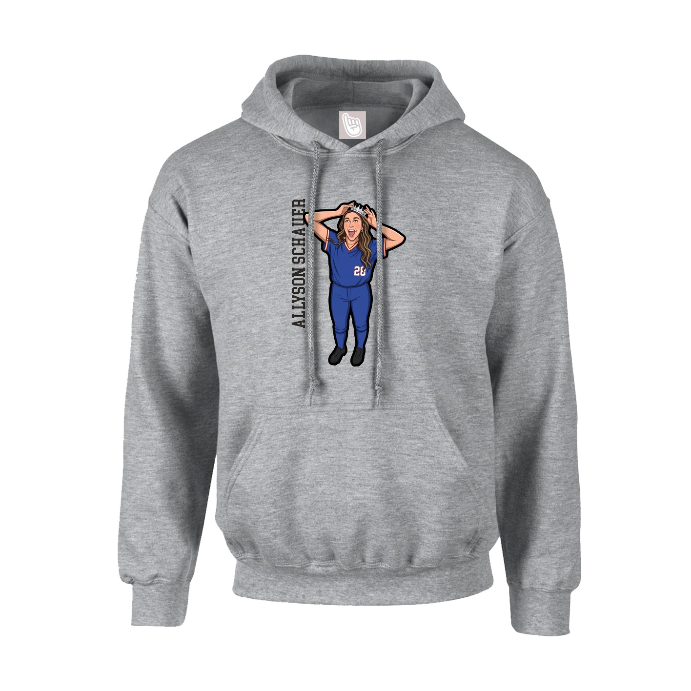 Youth Hoodie — Name Vertical in Grey