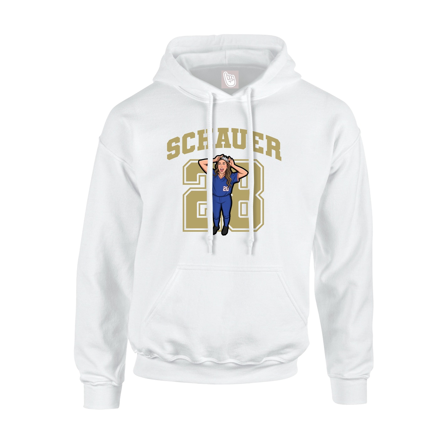 Youth Hoodie — Number in White