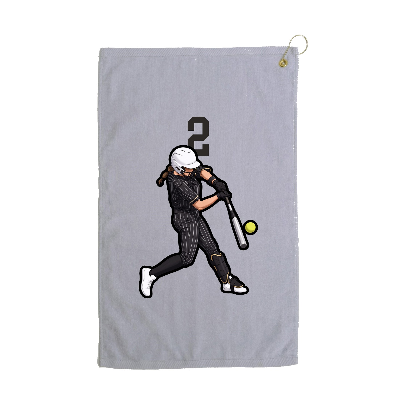 Golf Towel — Number Top in Grey