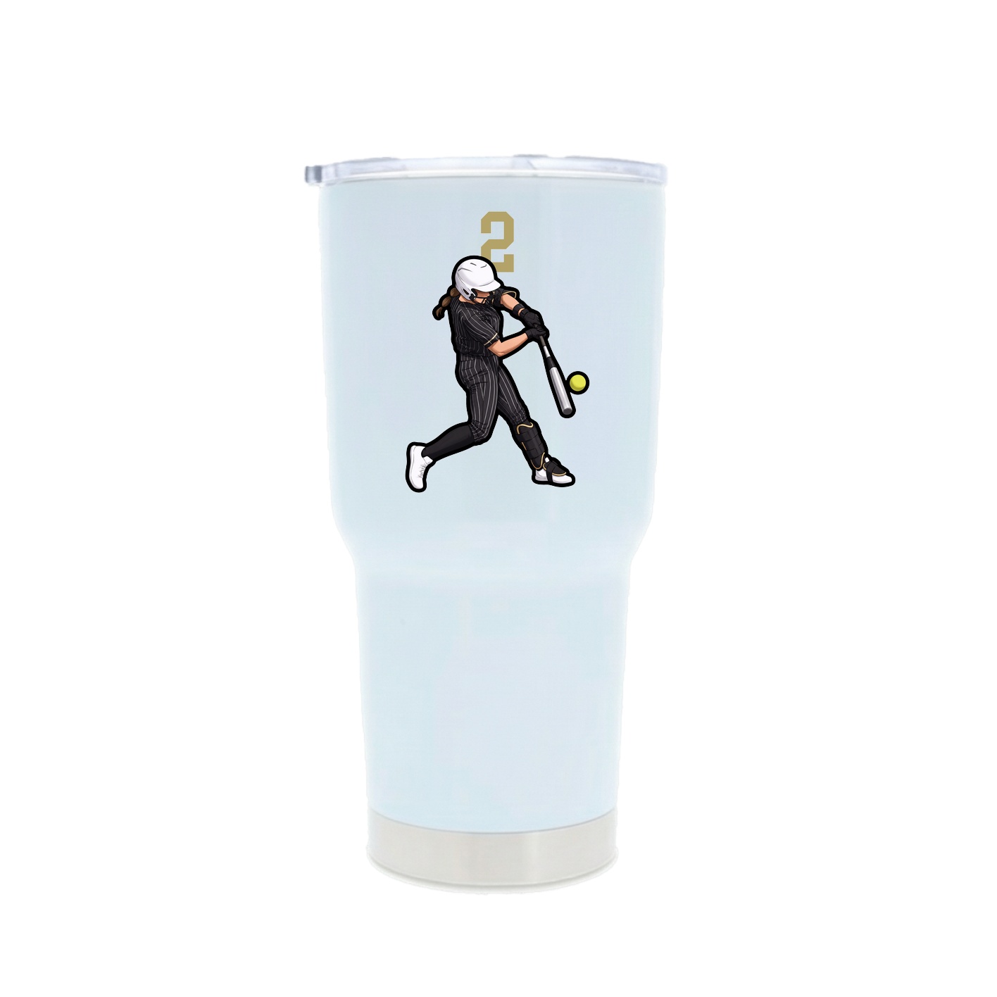 30oz Stainless Steel Tumbler — Number Top in White