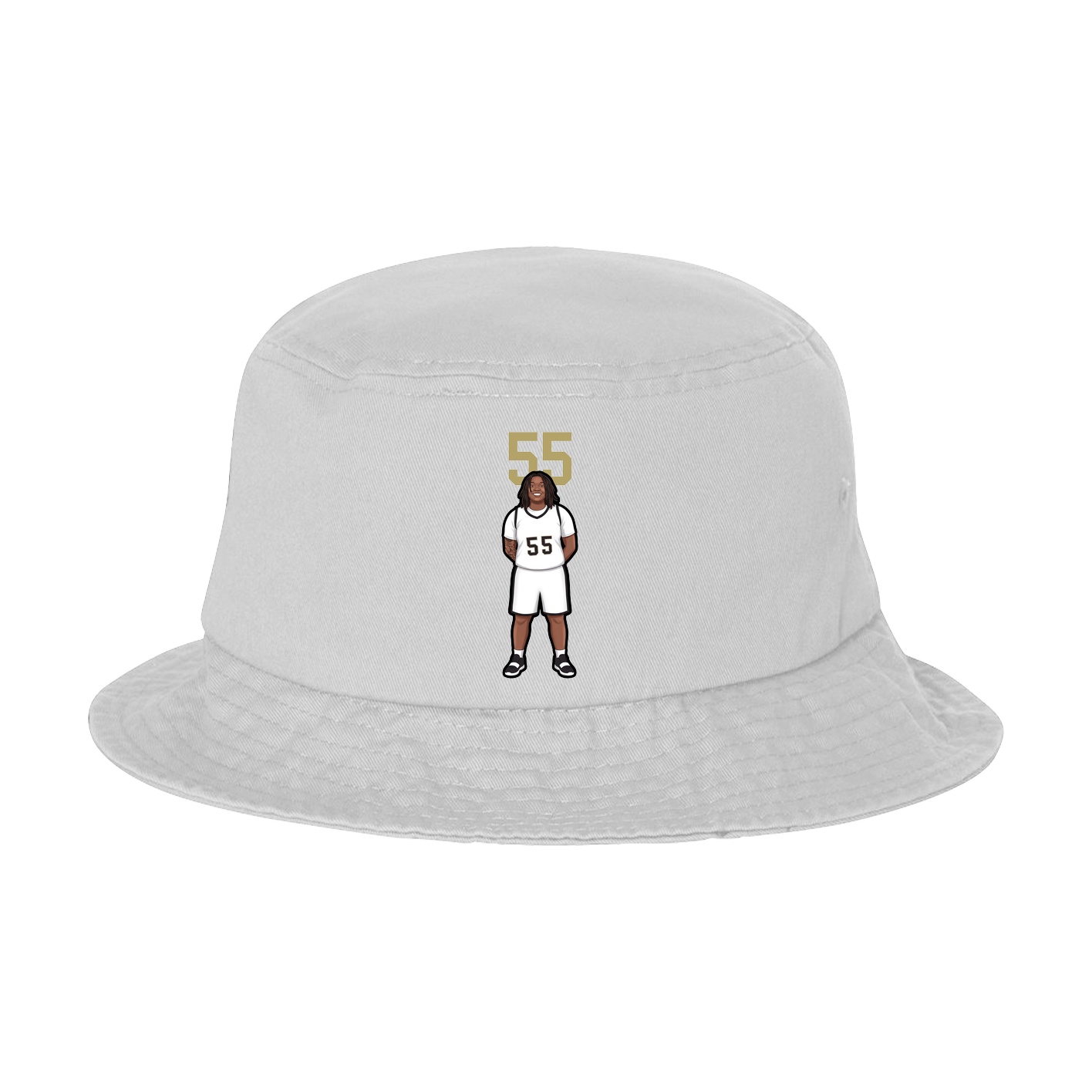 Bucket Cap — Number Top in White