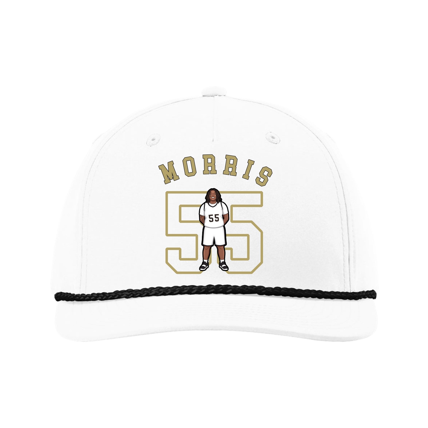 Five-Panel Classic Rope Cap — Shirsey Arch in White