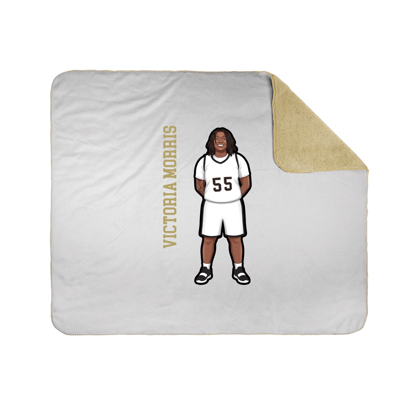 Throw Blanket — Name Vertical in White