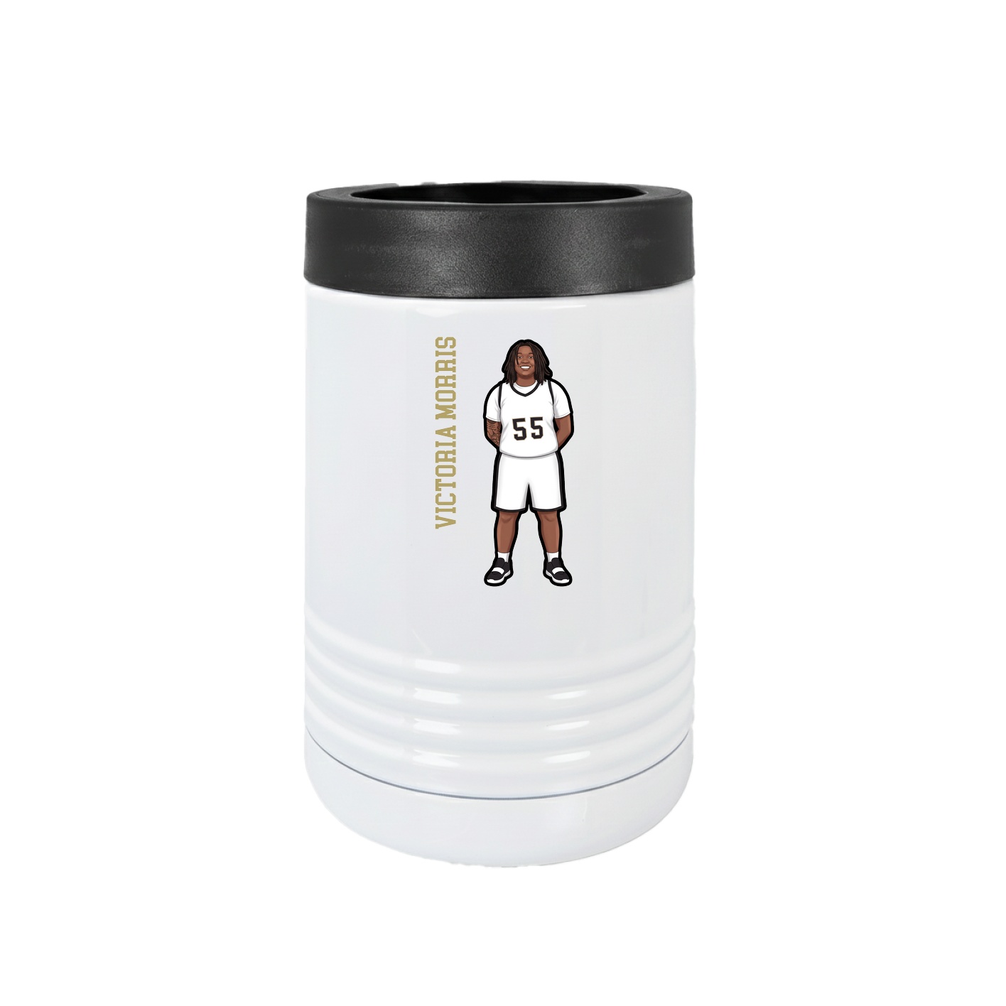 Beverage Holder — Name Vertical in White
