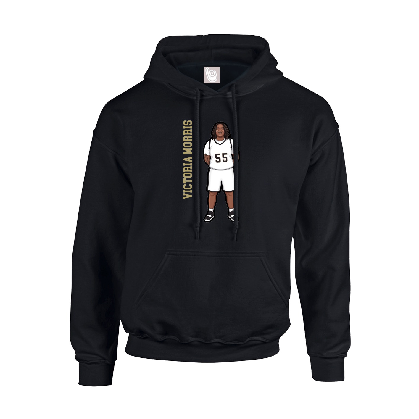 Youth Hoodie — Name Vertical in Black