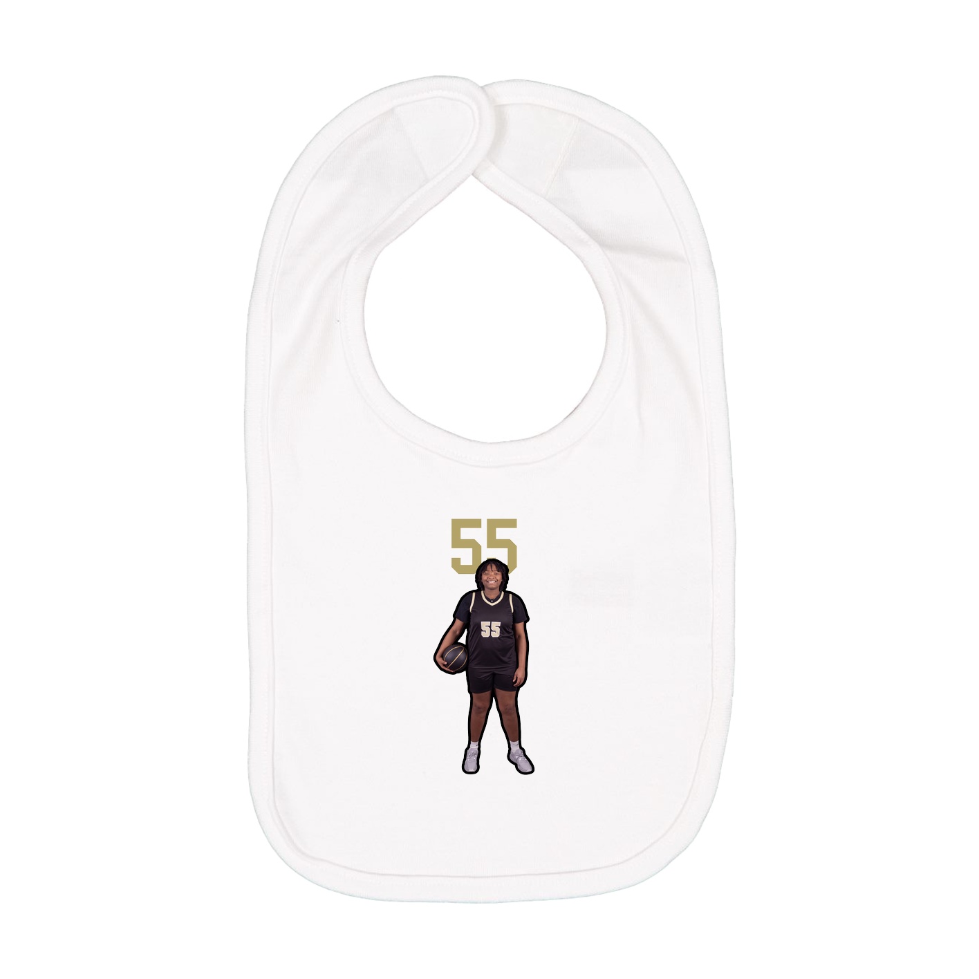 Infant Bib — Number Top in White
